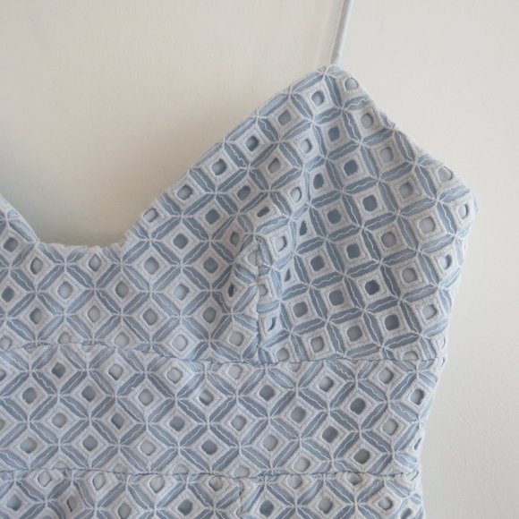 NICHOLAS Baby Blue Lace Eyelet Cut Out Pencil Dress - Size US 4 - Picture 5 of 16